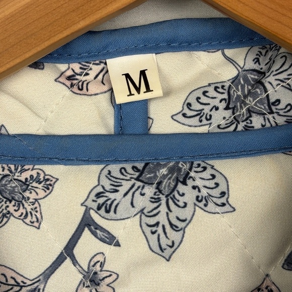 Women Quilted Cropped Reversible Open Front Jacket Sz M Cottagecore Country Boho - Picture 9 of 15